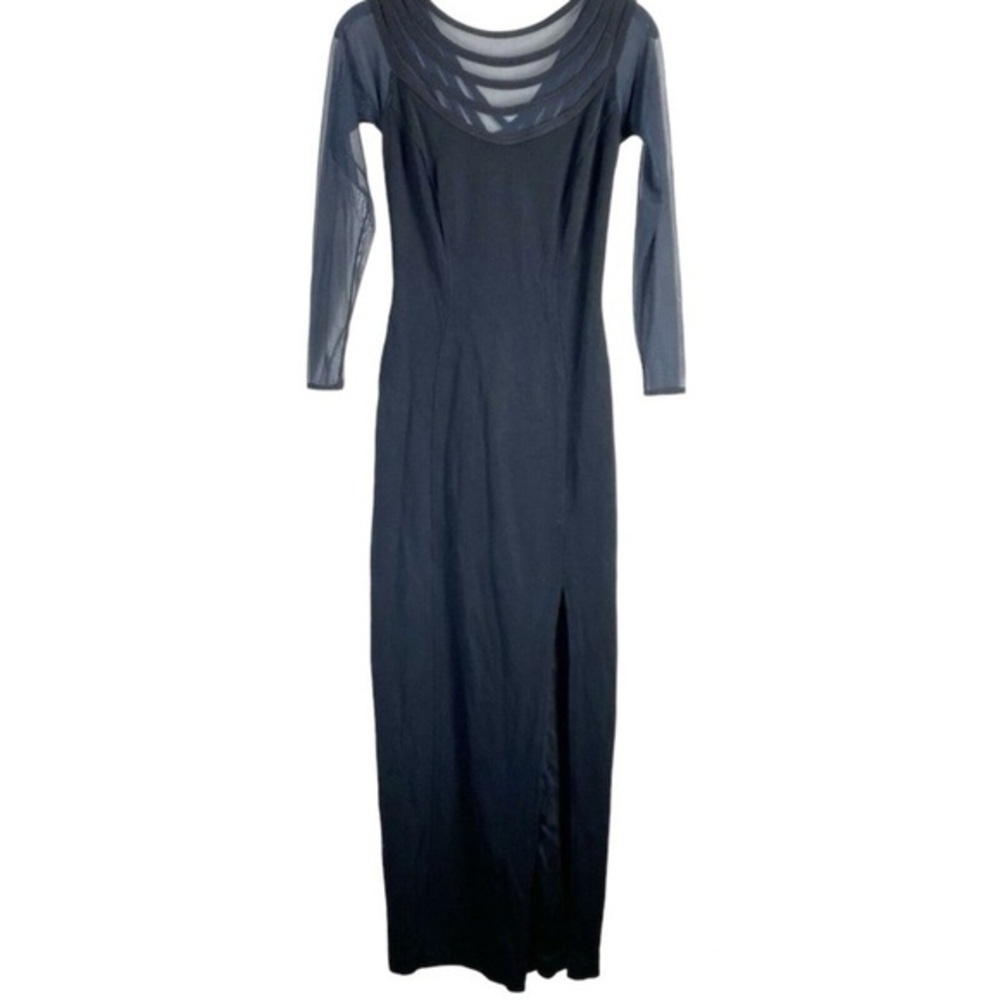 Tadashi Shoji Vintage 90's Black Gown Dress Small‎ Witchy Grunge
